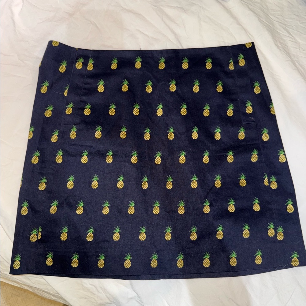 NWT J. Crew Navy Pineapple Mini Skirt